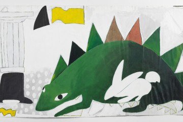 Obra O coelho e o dinossauro,
de Leonilson
- (crédito: Leonilson) Obra O coelho e o dinossauro,
de Leonilson
- (crédito: Leonilson)