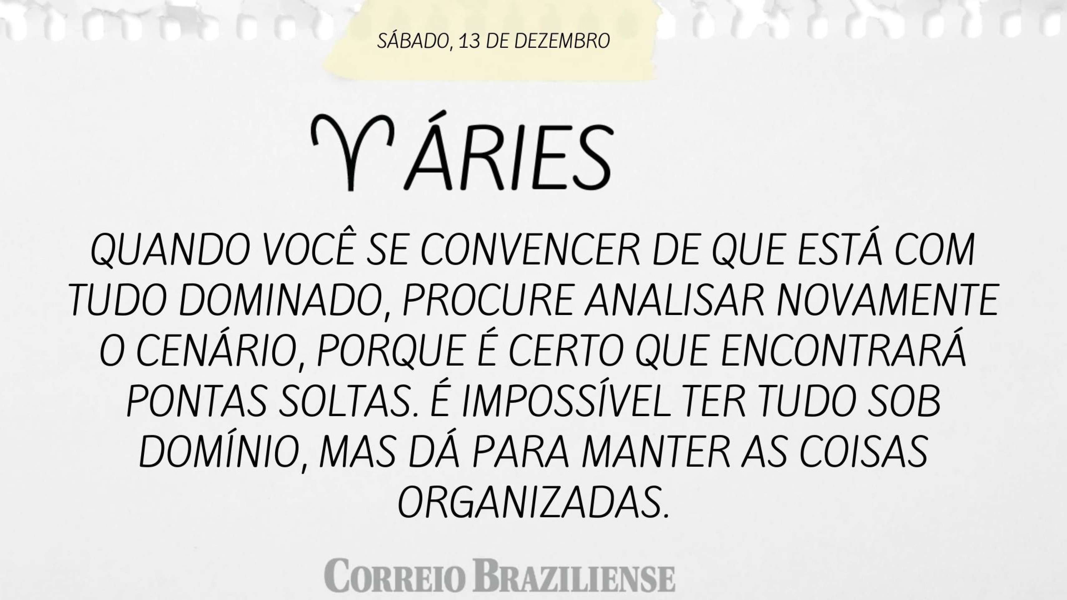 Hor&oacute;spoco deste s&aacute;bado (13/12)