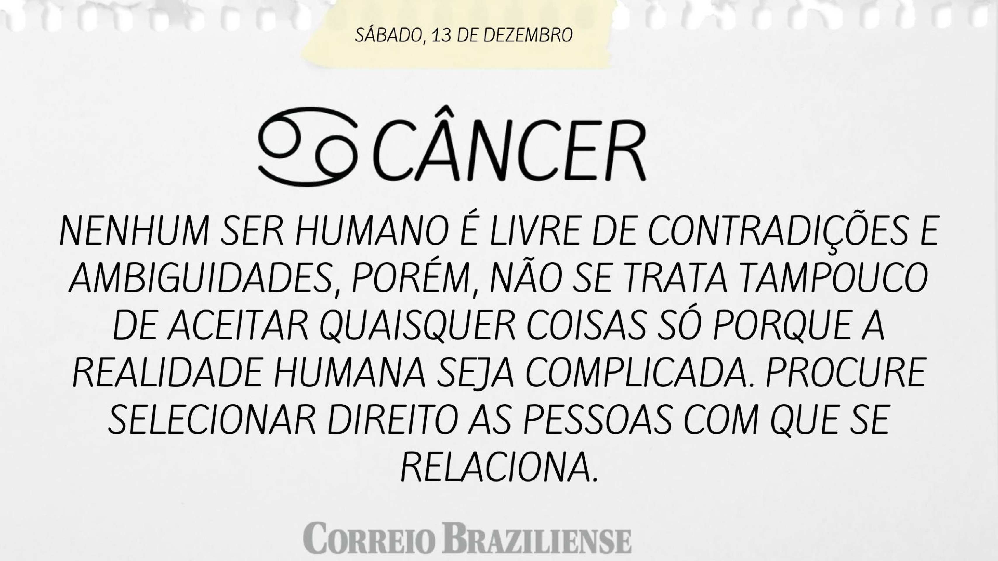 Hor&oacute;spoco deste s&aacute;bado (13/12)