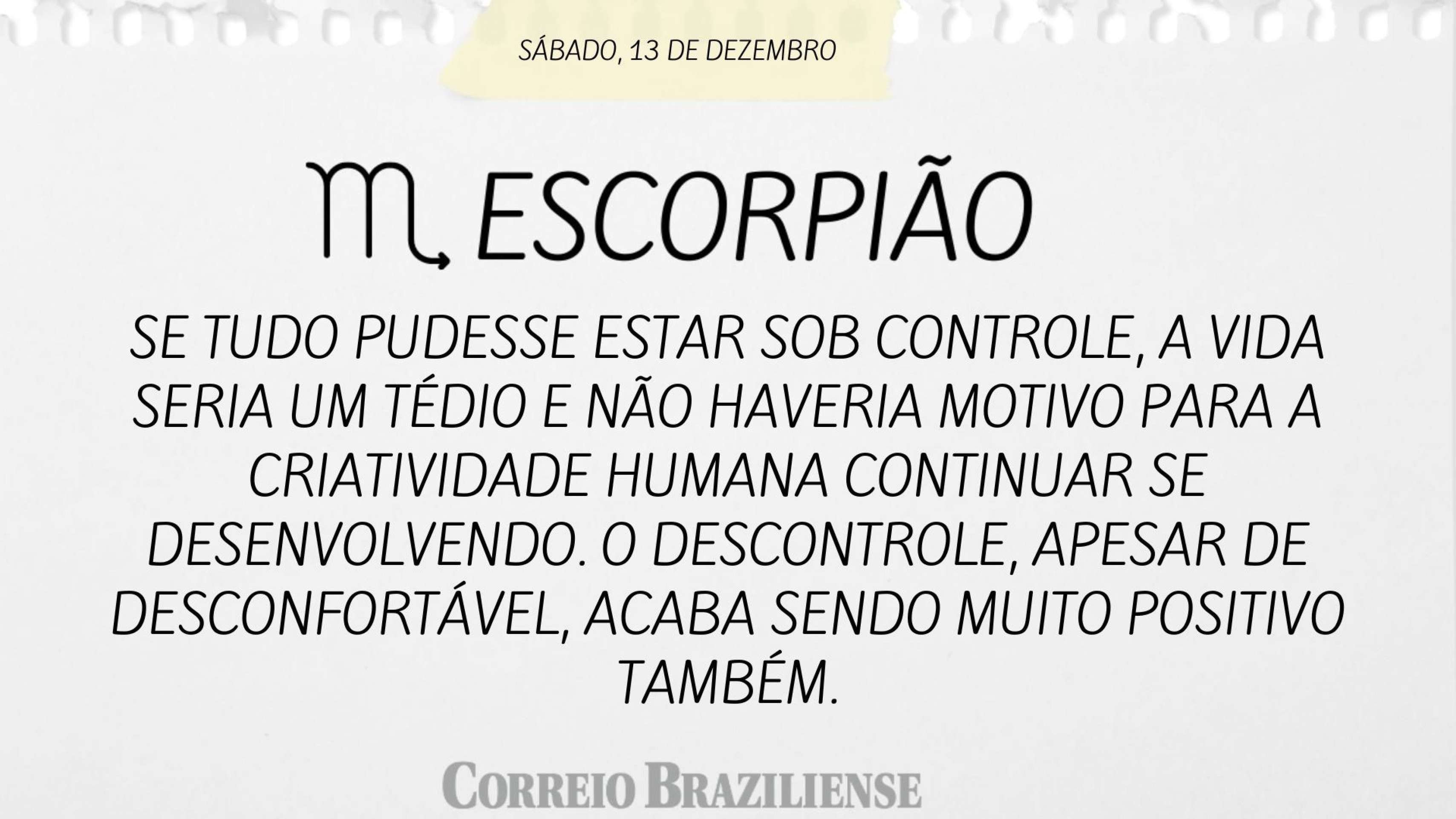 Hor&oacute;spoco deste s&aacute;bado (13/12)