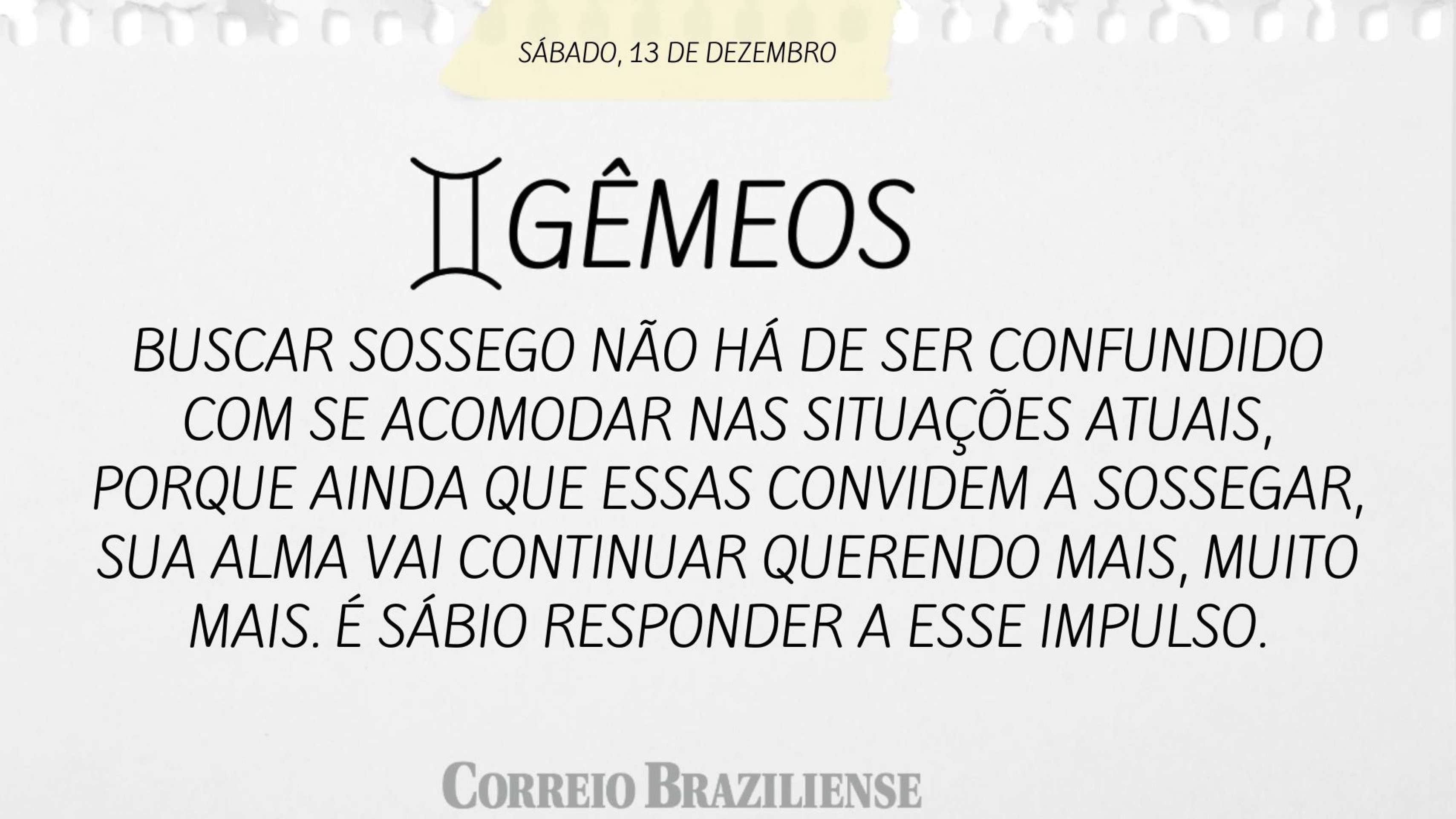 Hor&oacute;spoco deste s&aacute;bado (13/12)