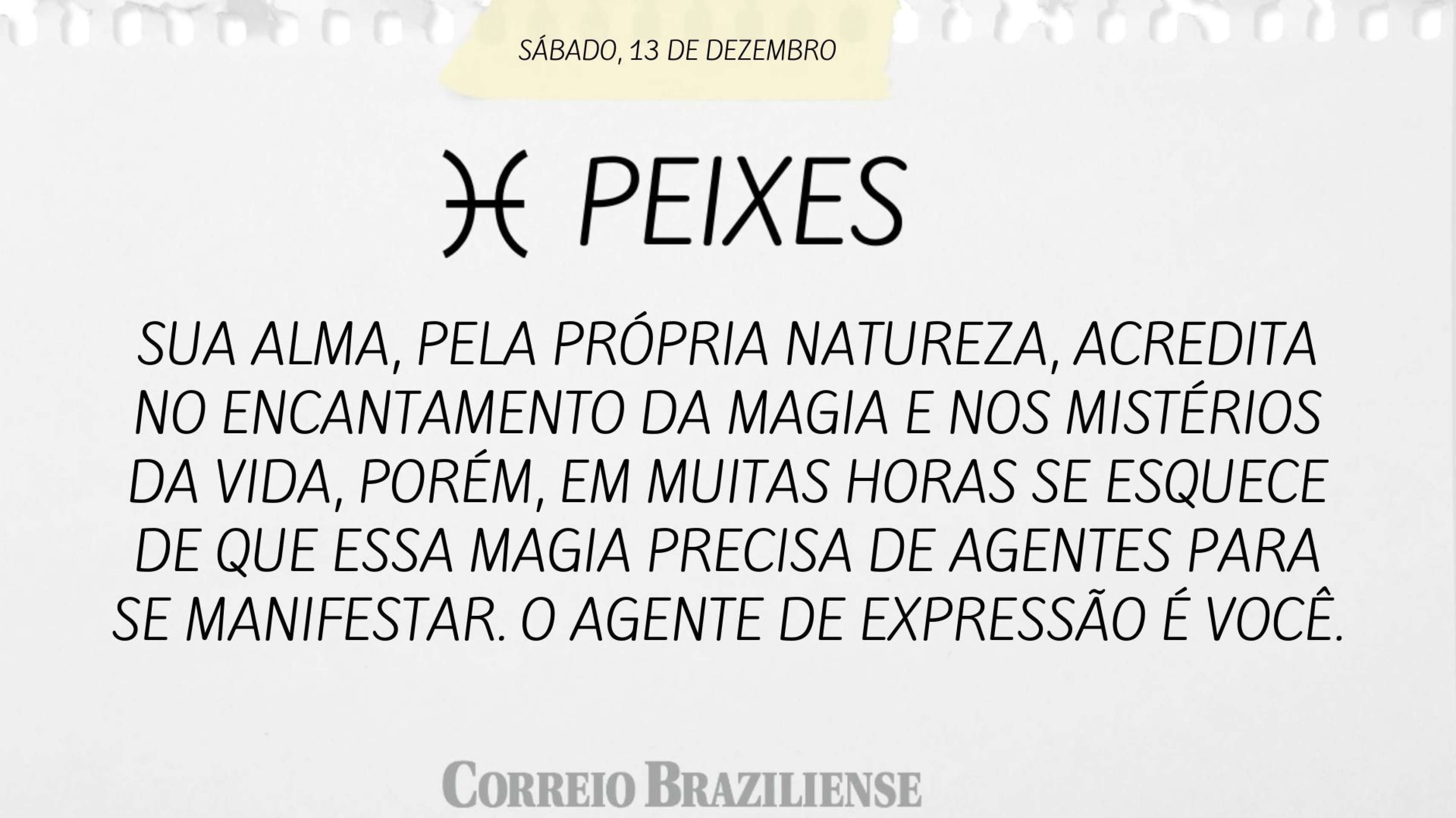 Hor&oacute;spoco deste s&aacute;bado (13/12)
