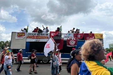Manifesta&ccedil;&atilde;o em Brasilia amplia cr&iacute;ticas ao Congresso e ao presidente da C&acirc;mara dos Deputados, Hugo Motta.
