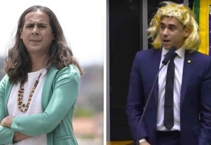 Duda Salabert acionou Nikolas Ferreira na Justi&ccedil;a -  (crédito: Douglas Magno/AFP e TV C&acirc;mara/YouTube/Reprodu&ccedil;&atilde;o)