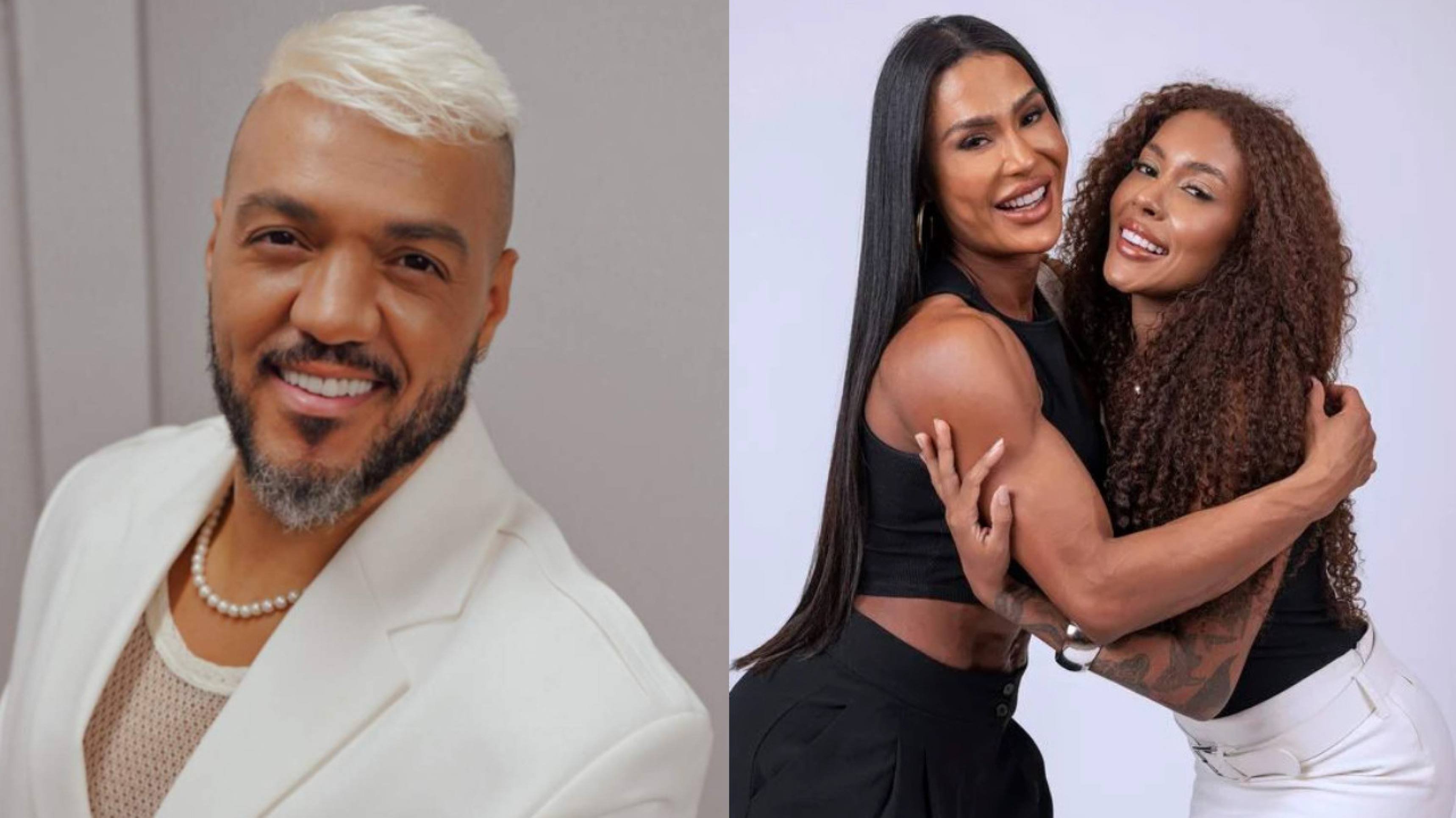 Irmã de Gracyanne surge abraçada com Belo e declara: 'Te amo muito'