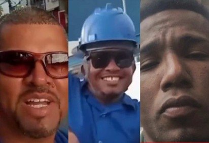 Ricardo Ant&ocirc;nio da Silva (esquerda), Patrick Vin&iacute;cius dos Santos (centro) e Jackson Santos (direita) -  (crédito: Reprodu&ccedil;&atilde;o/Redes Sociais) -Ricardo Ant&ocirc;nio da Silva (esquerda), Patrick Vin&iacute;cius dos Santos (centro) e Jackson Santos (direita) -  (crédito: Reprodu&ccedil;&atilde;o/Redes Sociais)