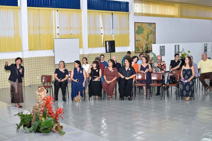 Cerimônia de lançamento do livro, na Associação de Ensino da Língua Japonesa de Brasília. - (crédito: Denise Mitie) Cerimônia de lançamento do livro, na Associação de Ensino da Língua Japonesa de Brasília. - (crédito: Denise Mitie)