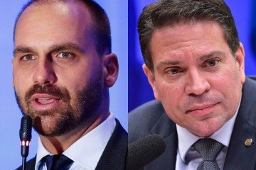 C&acirc;mara cassa mandatos de Ramagem e Eduardo Bolsonaro, que est&atilde;o nos EUA -  (crédito: Alan Santos/PR e Zeca Ribeiro/C&acirc;mara )