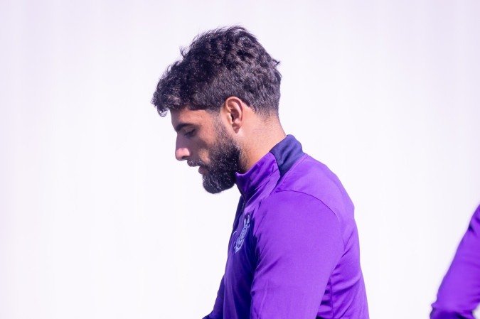 Yuri Alberto, em treino do Corinthians        