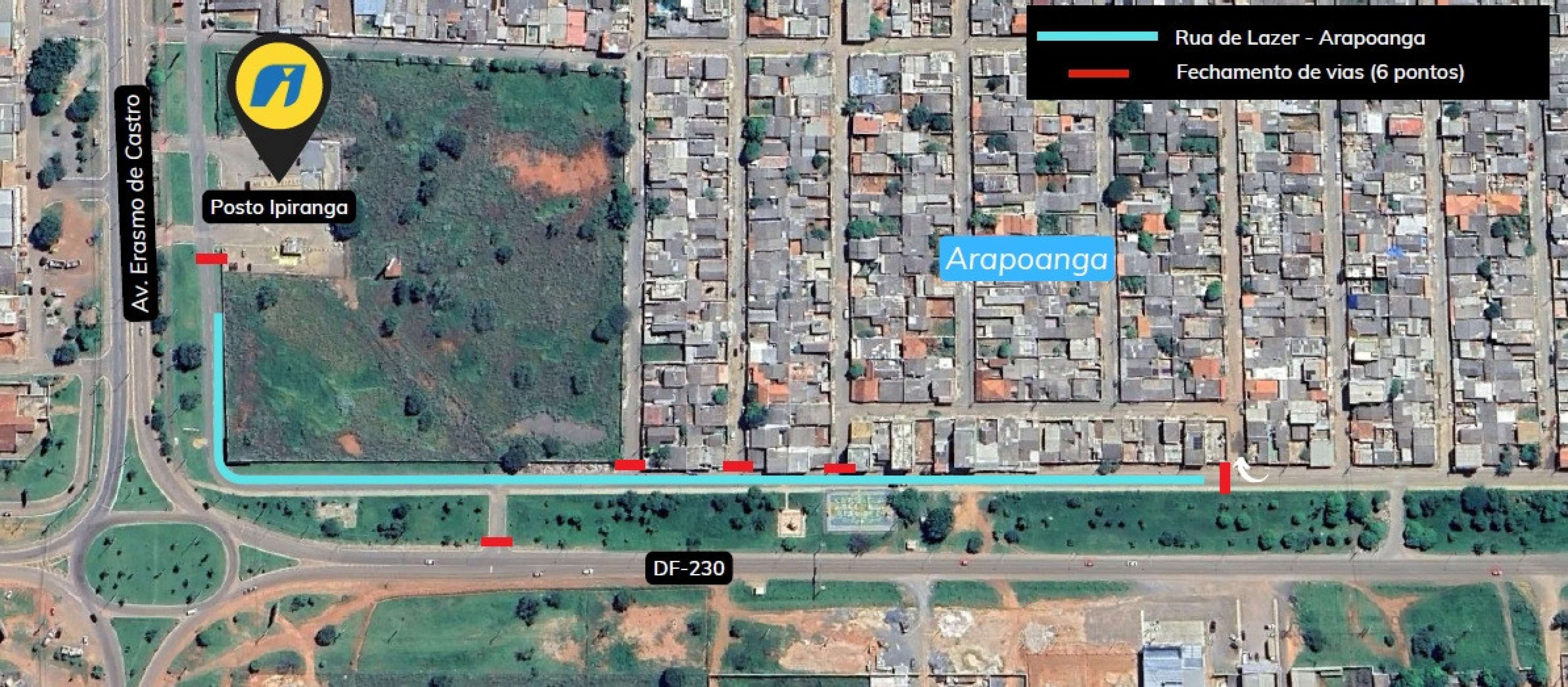 O trecho em azul estar&aacute; interditado