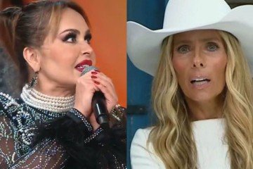 Gaby Spanic se desculpa ao vivo após dar 'sermão' em Adriane Galisteu -  (crédito: Reprodução/Record)