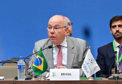 Ministro Mauro Vieira, das Relações Exteriores, na reunião preparatória do Mercosul -  (crédito: Letícia Clemente/MRE) -Ministro Mauro Vieira, das Relações Exteriores, na reunião preparatória do Mercosul -  (crédito: Letícia Clemente/MRE)