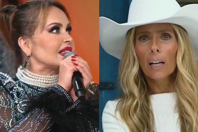 Gaby Spanic se desculpa ao vivo após dar 'sermão' em Adriane Galisteu -  (crédito: Reprodução/Record)