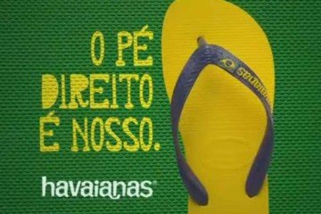 Campanha da Havaianas em 2014 tinha como mote 'o pé direito é nosso' -  (crédito: Reprodução / YouTube)