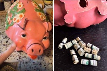 Cofrinho comprado em brehó tinha quase R$ 10 mil -  (crédito: Reprodução / TikTok)