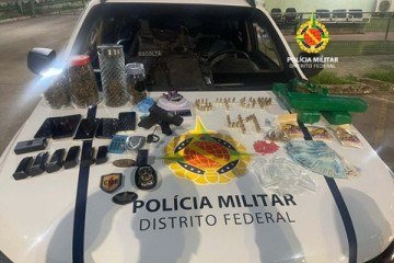 PMDF apreende arma de fogo, drogas e munições em São Sebastião -  (crédito: PMDF/Divulgação)