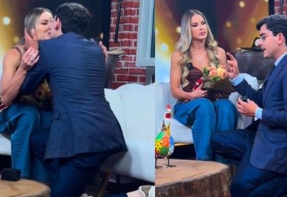 Com troca de alianças, Dudu Camargo e Saory oficializam namoro ao vivo -  (crédito: Reprodução/Instagram) -Com troca de alianças, Dudu Camargo e Saory oficializam namoro ao vivo -  (crédito: Reprodução/Instagram)