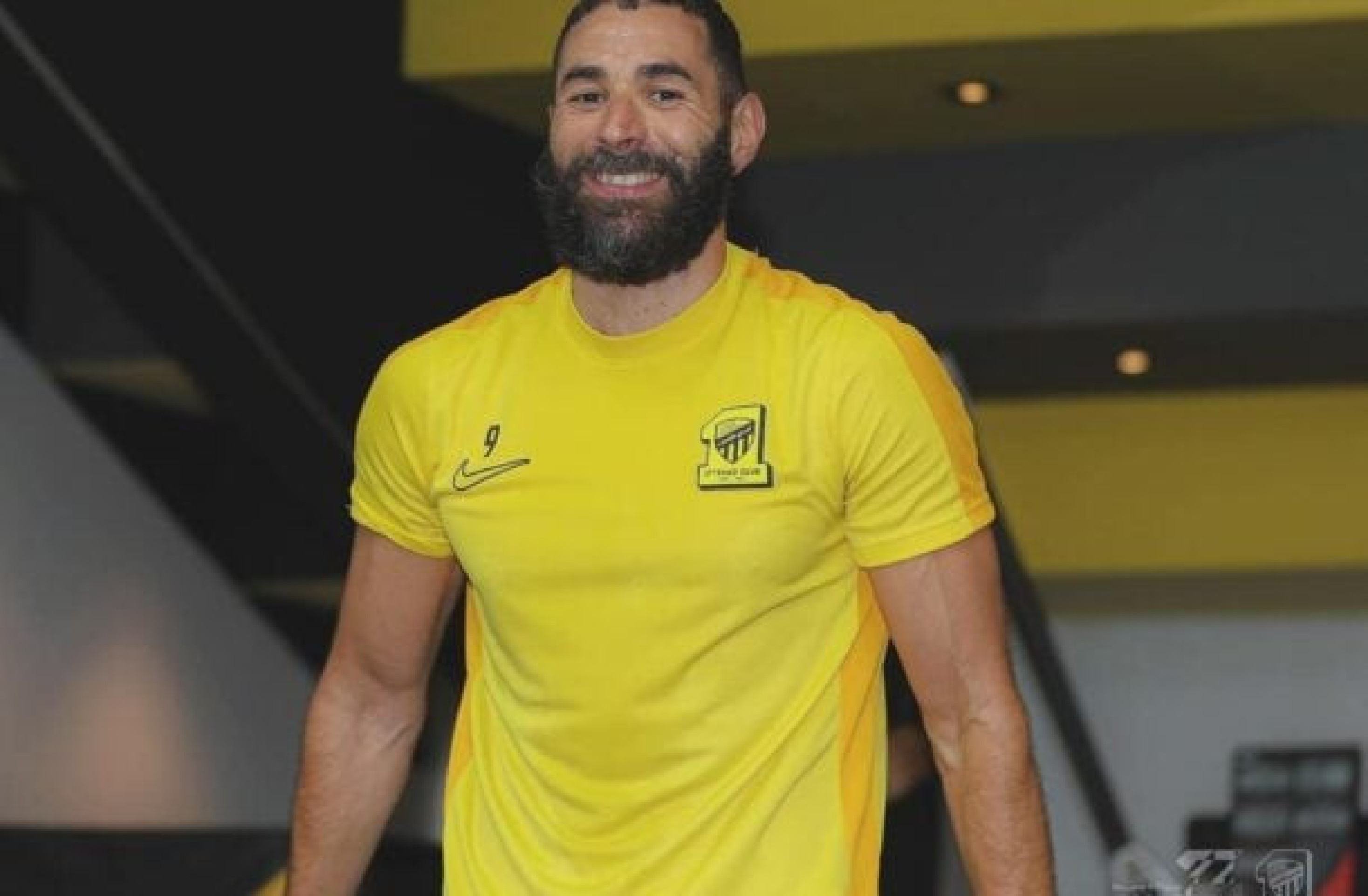 Benzema durante treinamento pelo Al-Ittihad, da Arábia Saudita -  (crédito: Foto: Divulgação)