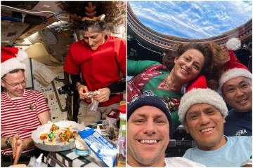 Natal no espaço: Nasa mostra ceia de astronautas em estação espacial -  (crédito: Divulgação/Nasa)
