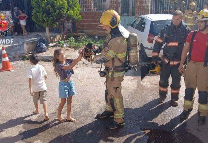 Bombeiros resgatam animal de estima&Atilde;&sect;&Atilde;&pound;o em casa incendiada na Samambaia