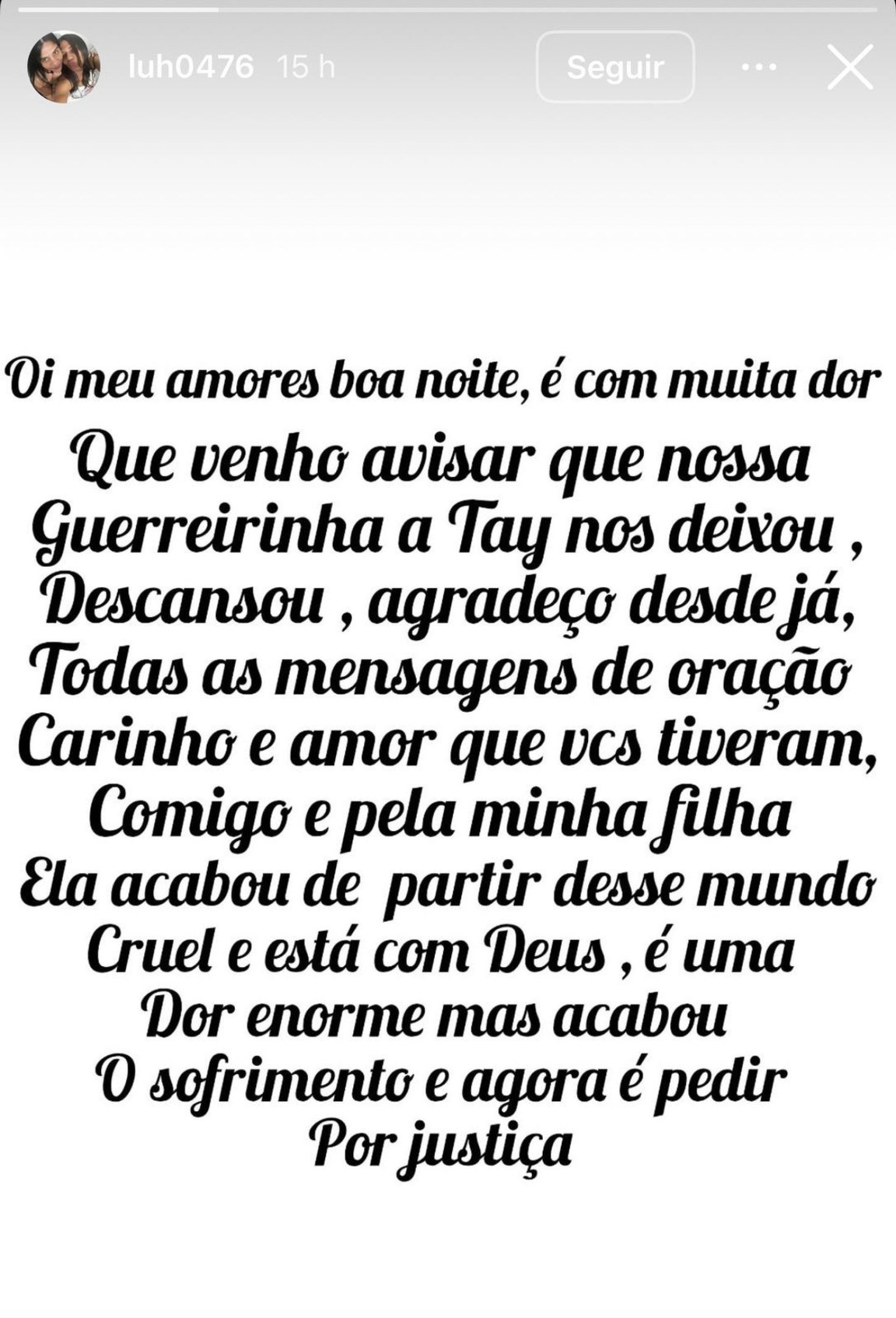M&atilde;e lamenta morte de mulher morta ap&oacute;s ser arrastada na Marginal: "Dor Enorme"