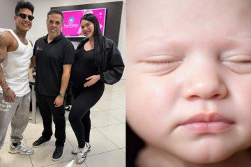 Emily Garcia e Victor Igoh vivem contagem regressiva para o parto e descobrem o rostinho do bebê -  (crédito: Reprodução/Instagram)