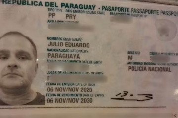 Foto divulgada pela polícia paraguaia sobre o documento falso usado por Silvenei Vasques -  (crédito: Reprodução)