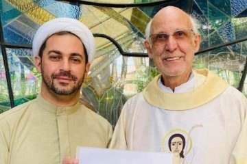 Sheik muçulmano Rodrigo Jalloul e o padre Júlio Lancelotti -  (crédito: Redes sociais / reprodução)