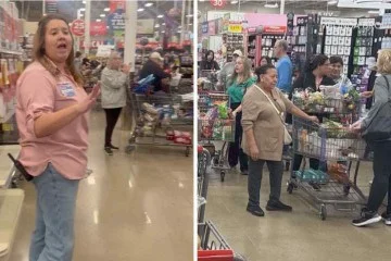 Clientes esperavam que iam passar mais tempo na fila, mas puderam levar as compras sem pagar -  (crédito: TikTok / reprodução)