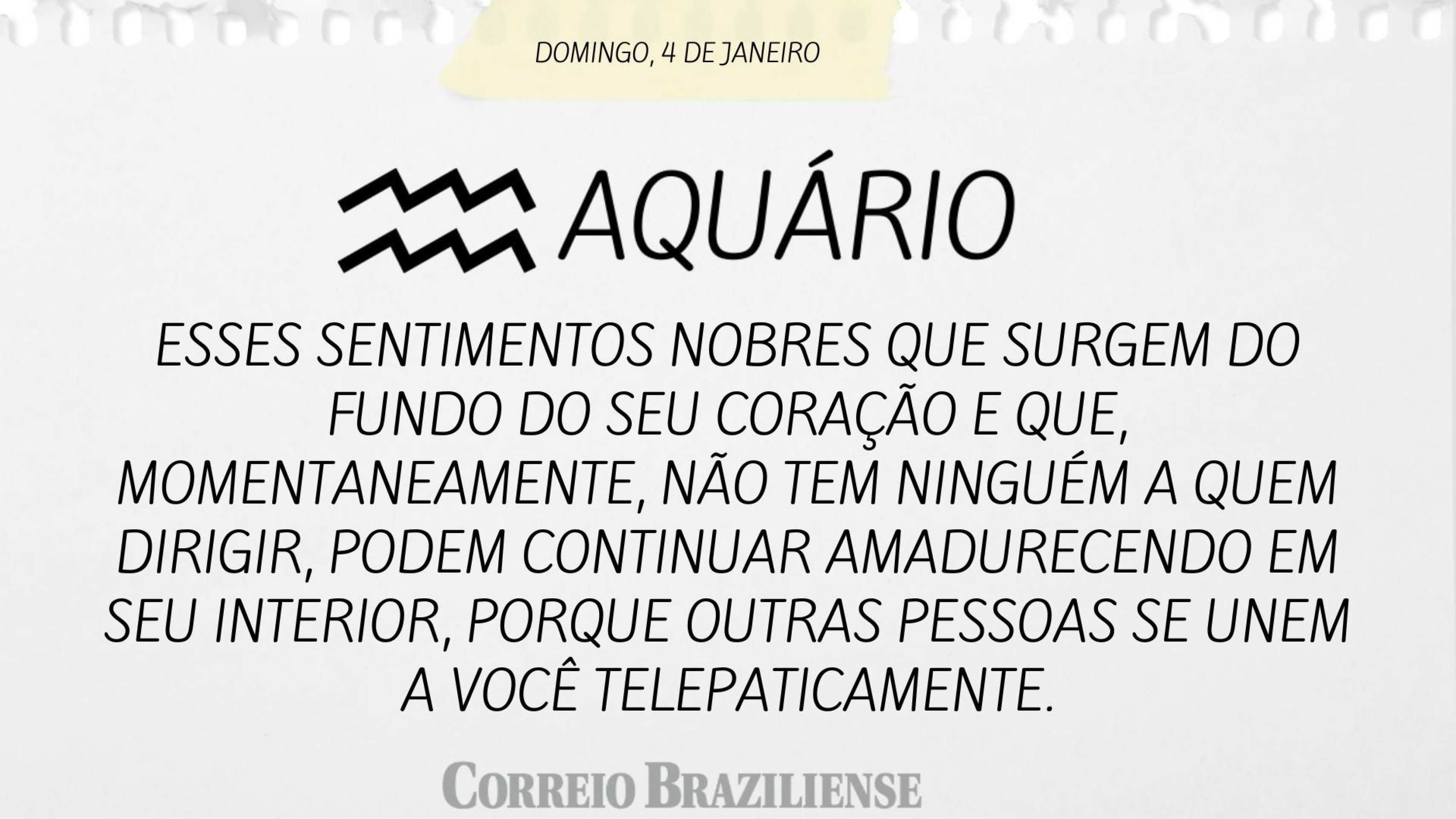 Hor&oacute;spoco deste domingo (4/1)