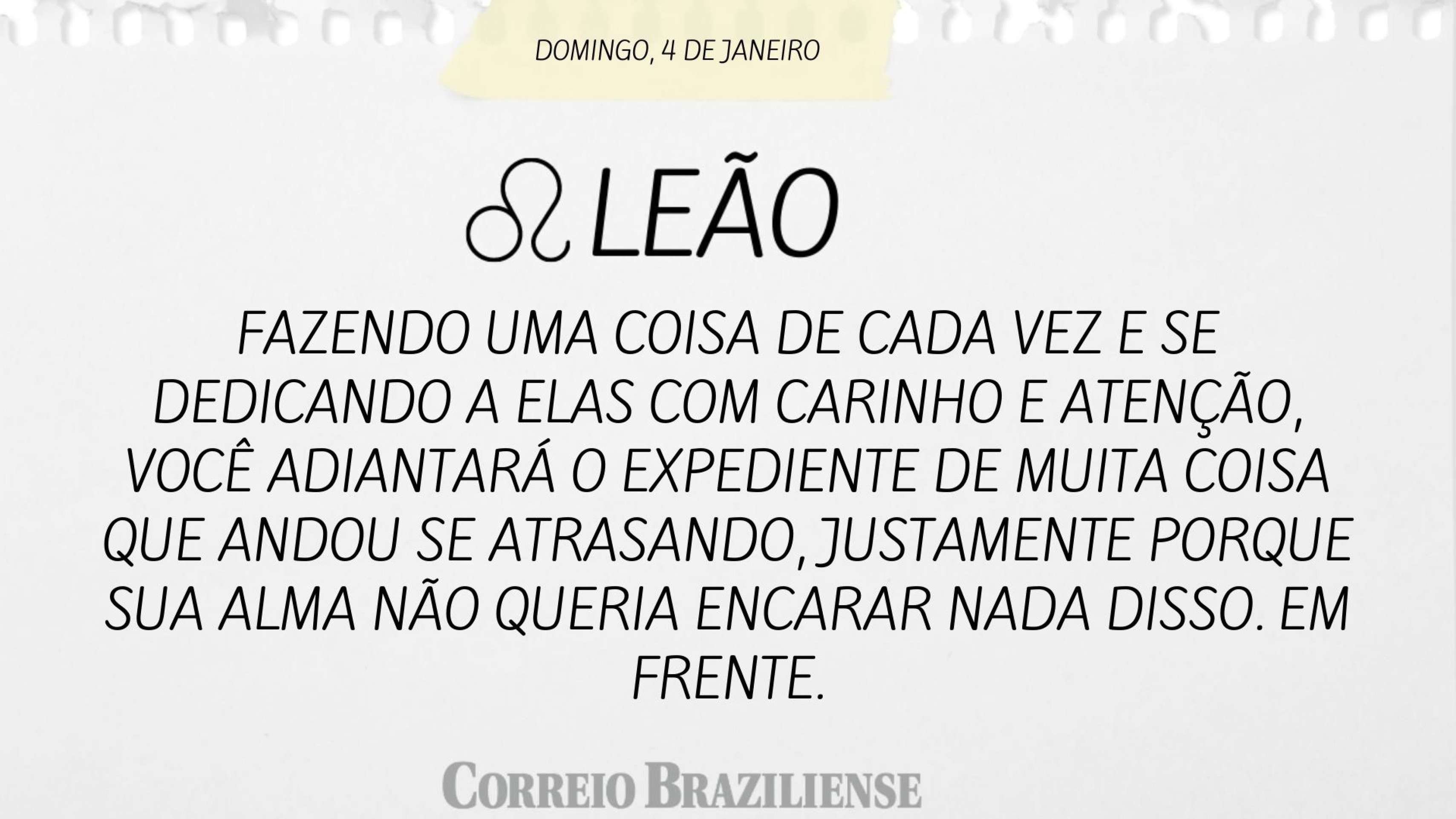 Hor&oacute;spoco deste domingo (4/1)