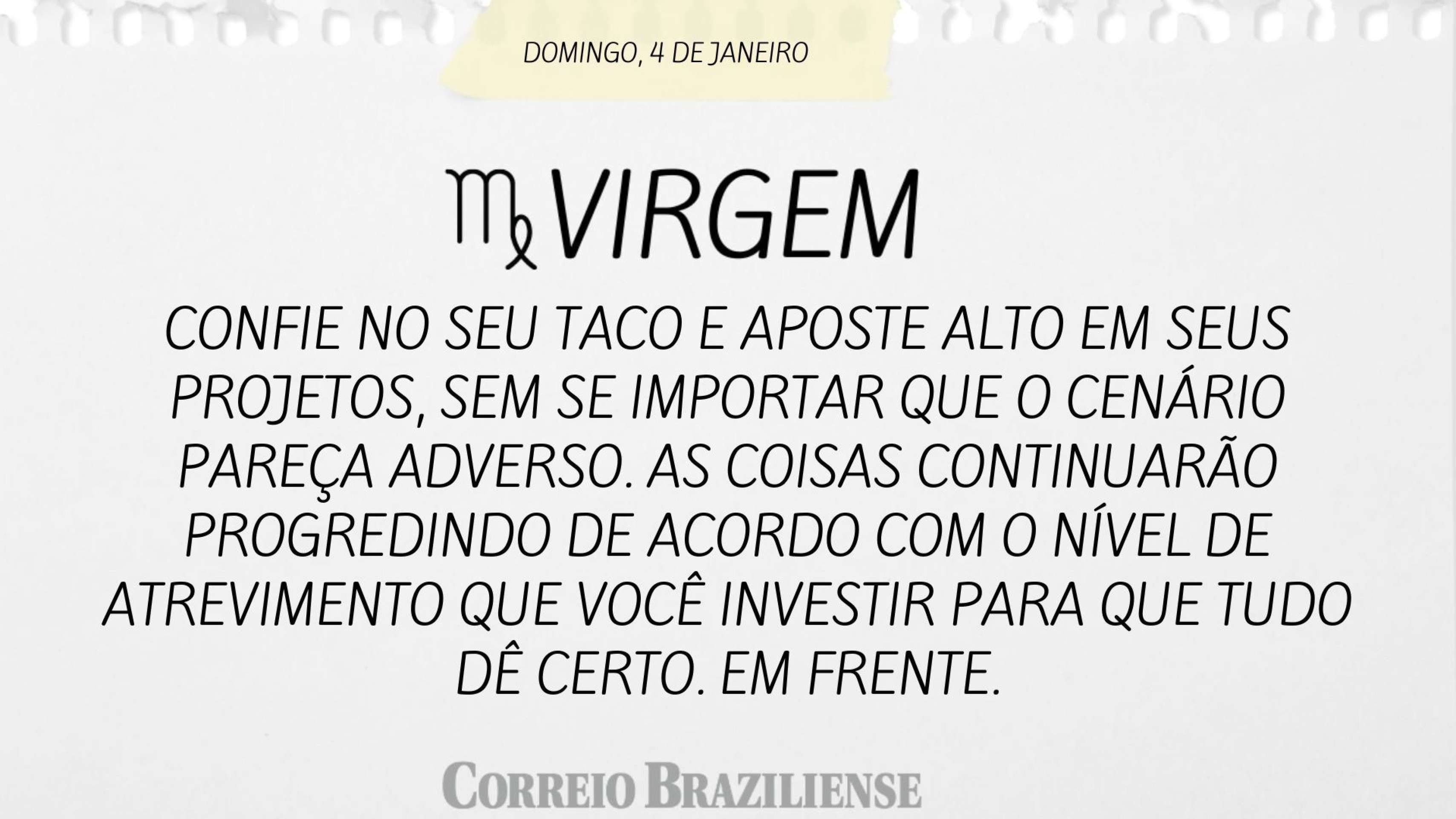 Hor&oacute;spoco deste domingo (4/1)