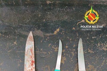 Armas brancas apreendidas pela PMDF -  (crédito: Reprodução/PMDF)