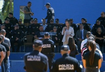  29/12/2025 - Ed Alves/CB/DA Press. Cidades. Inicio de Formação de 1.245 novos Policiais Militares do DF. Na foto, Governadora em Exercicio Celina Leão.  -  (crédito:  Ed Alves CB/DA Press)