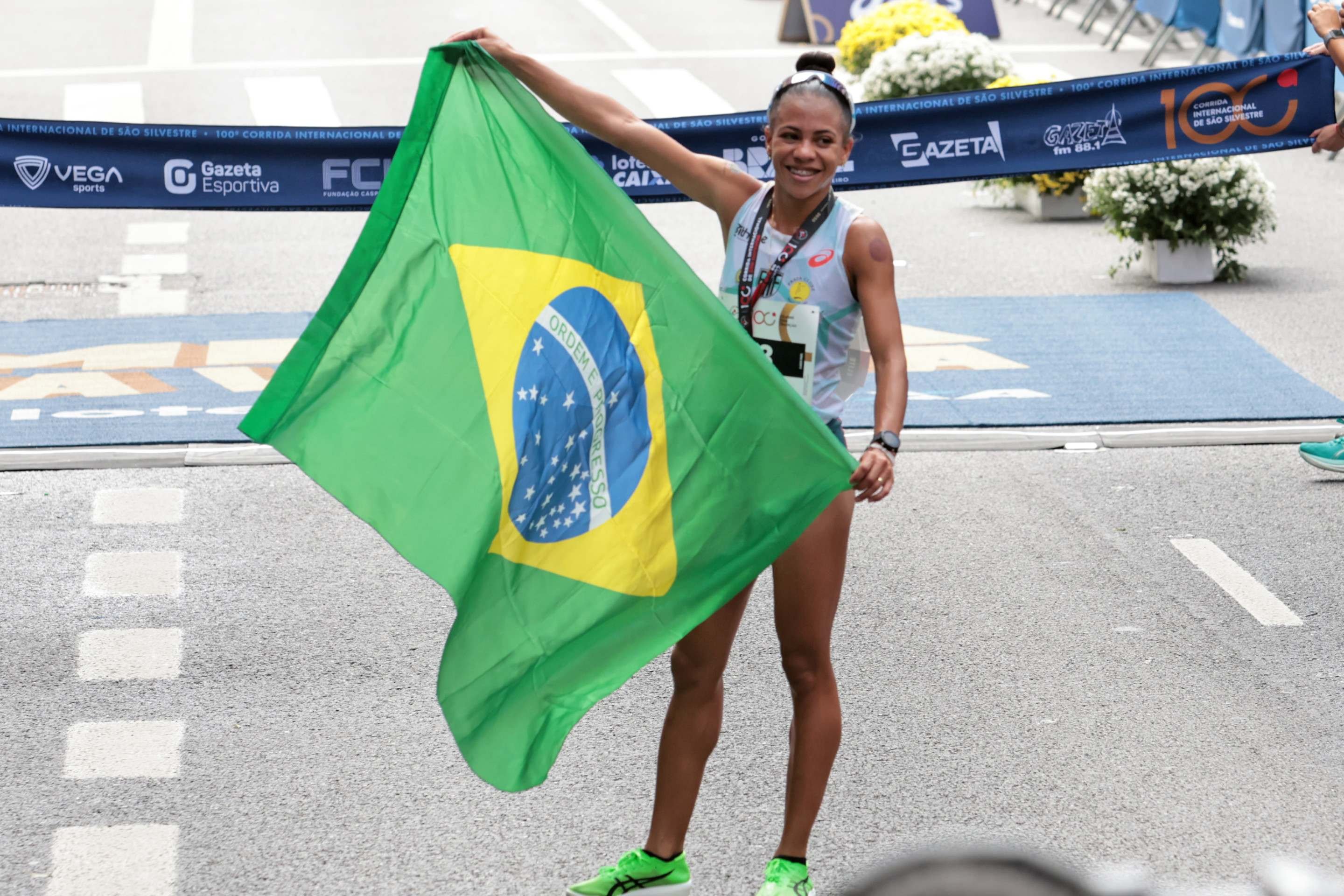 Atleta brasileira Nubia de Oliveira, terceiro lugar da categoria feminina