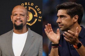 O comentarista e ex-jogador FIlipe Melo criticou o técnico do Palmeiras, Abel Ferreira, pelas férias estendidas: 'deveria ser o primeiro a voltar' -  (crédito: AFP e Palmeiras)