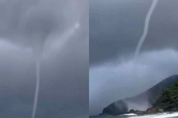 Fenômeno foi registrado por banhistas na praia -  (crédito: Reprodução/X)