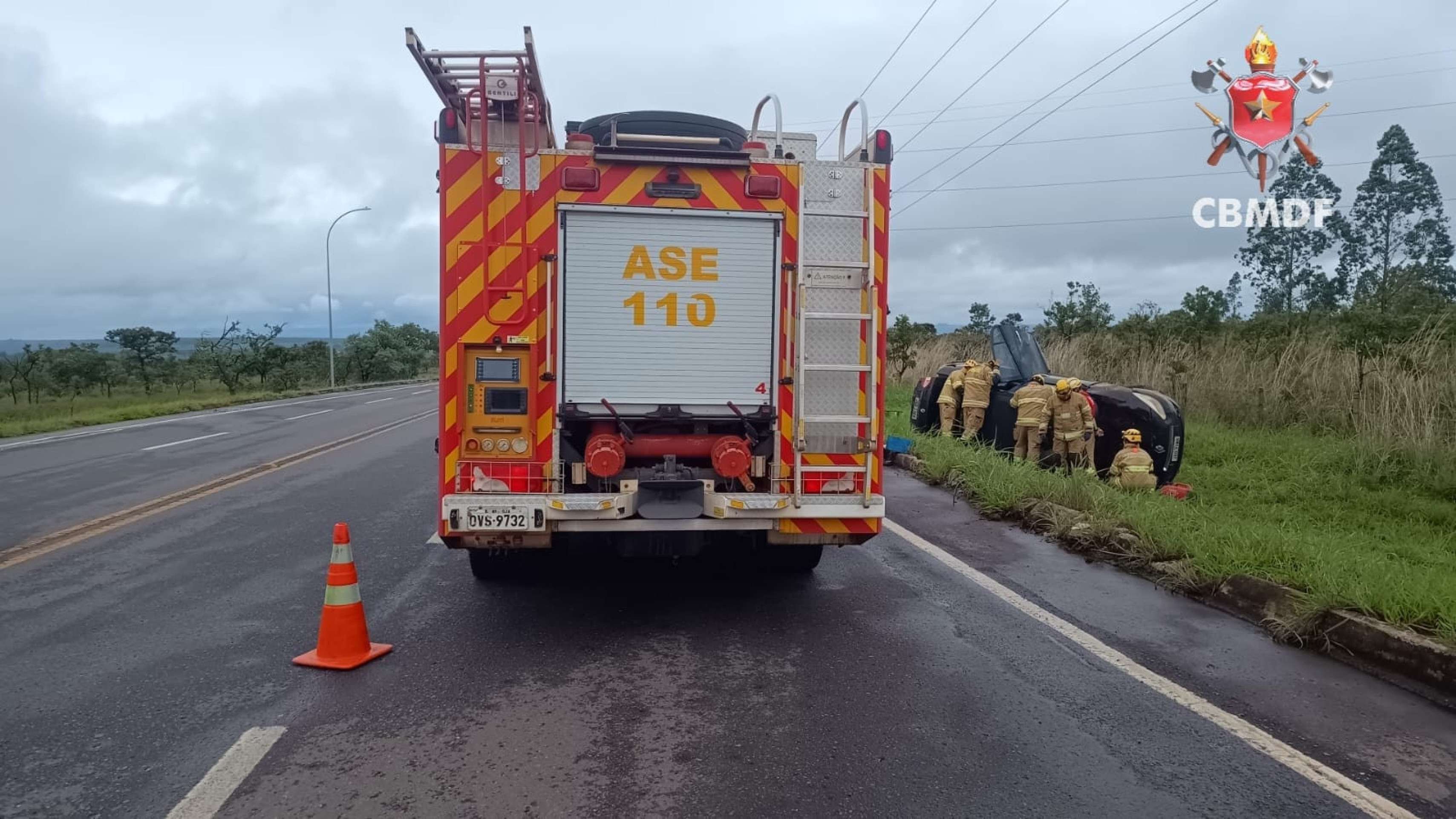 Capotagem em Sobradinho ocorreu na Rota do Cavalo e deixou um ferido