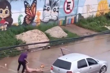 Moradores da região ficaram em choque e acionaram a polícia  -  (crédito: Reprodução)