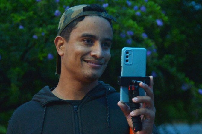 Opositor gravou v&iacute;deo para as redes sociais criticando o protesto