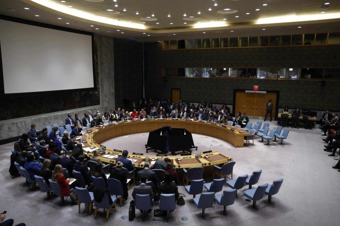 Reunião do Conselho de Segurança das Nações Unidas, ontem, em Nova York: crítica aos EUA - (crédito: John Lampaski/AFP) Reunião do Conselho de Segurança das Nações Unidas, ontem, em Nova York: crítica aos EUA - (crédito: John Lampaski/AFP)