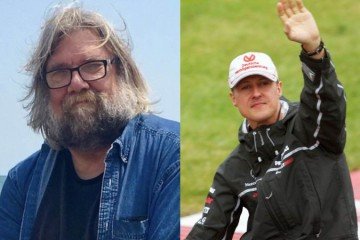 O escritor Michael Schumacher e o piloto Michael Schumacher -  (crédito: Reprodução/Redes sociais e Wikimedia Commons)