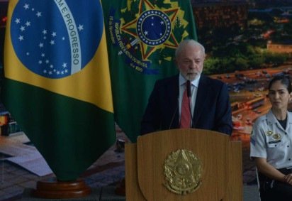 Lula discursa no Palácio do Planalto em cerimônia em defesa da democracia e memória aos atos de 8/1 -  (crédito: Marcelo Ferreira/CB/DA Press)