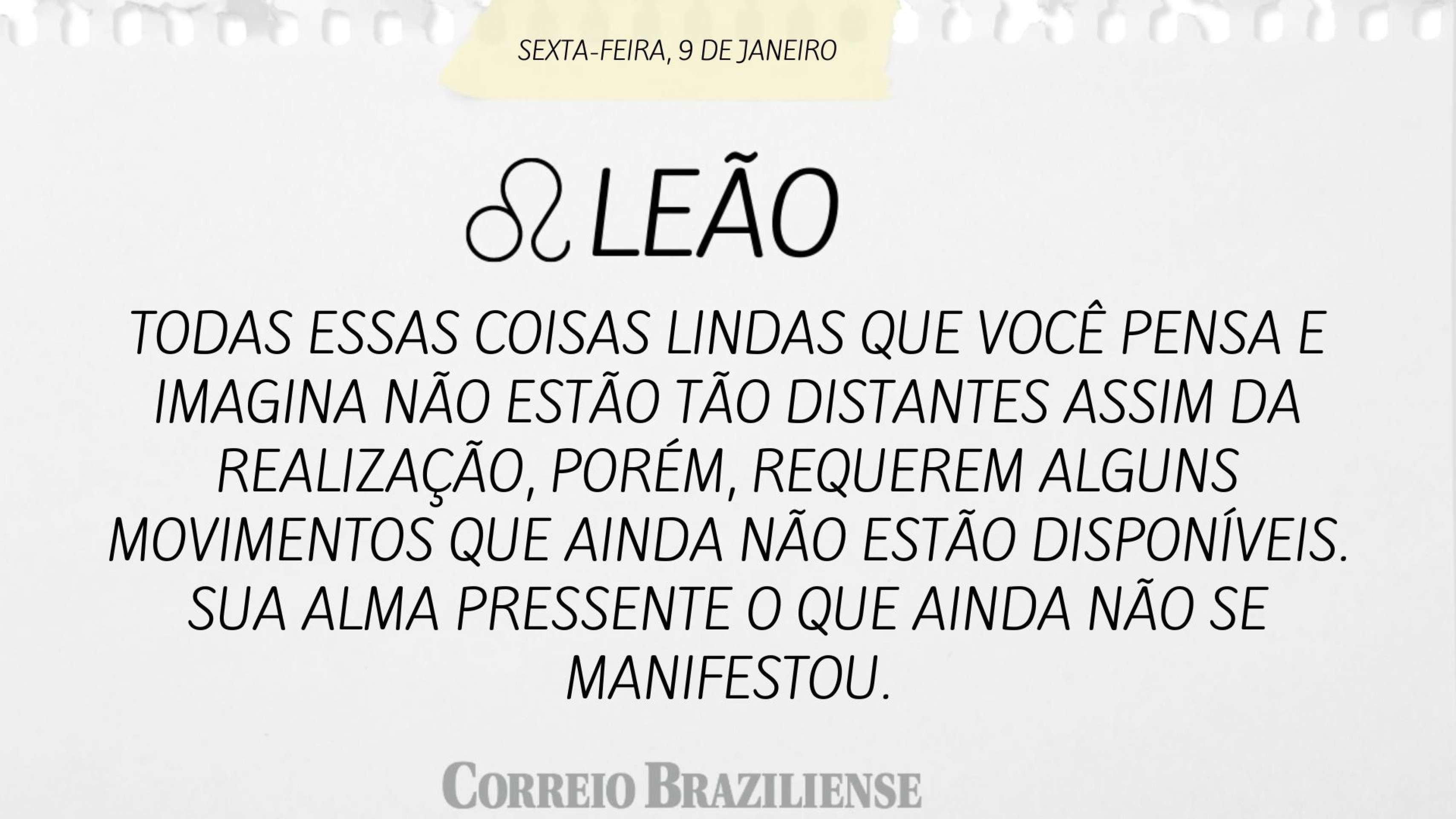Hor&oacute;scopo do dia (9/1) - Le&atilde;o