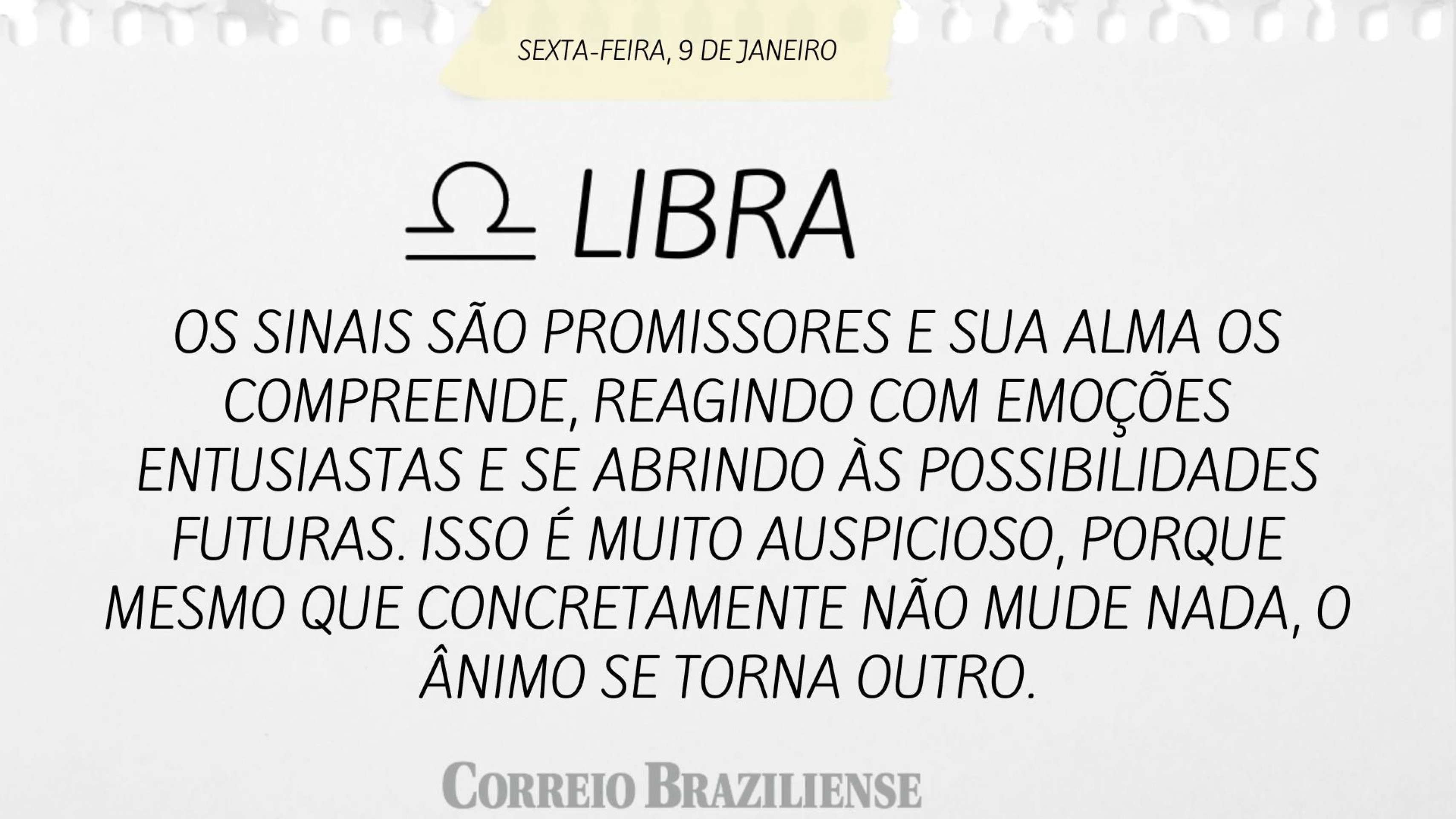 Hor&oacute;scopo do dia (9/1) - Libra