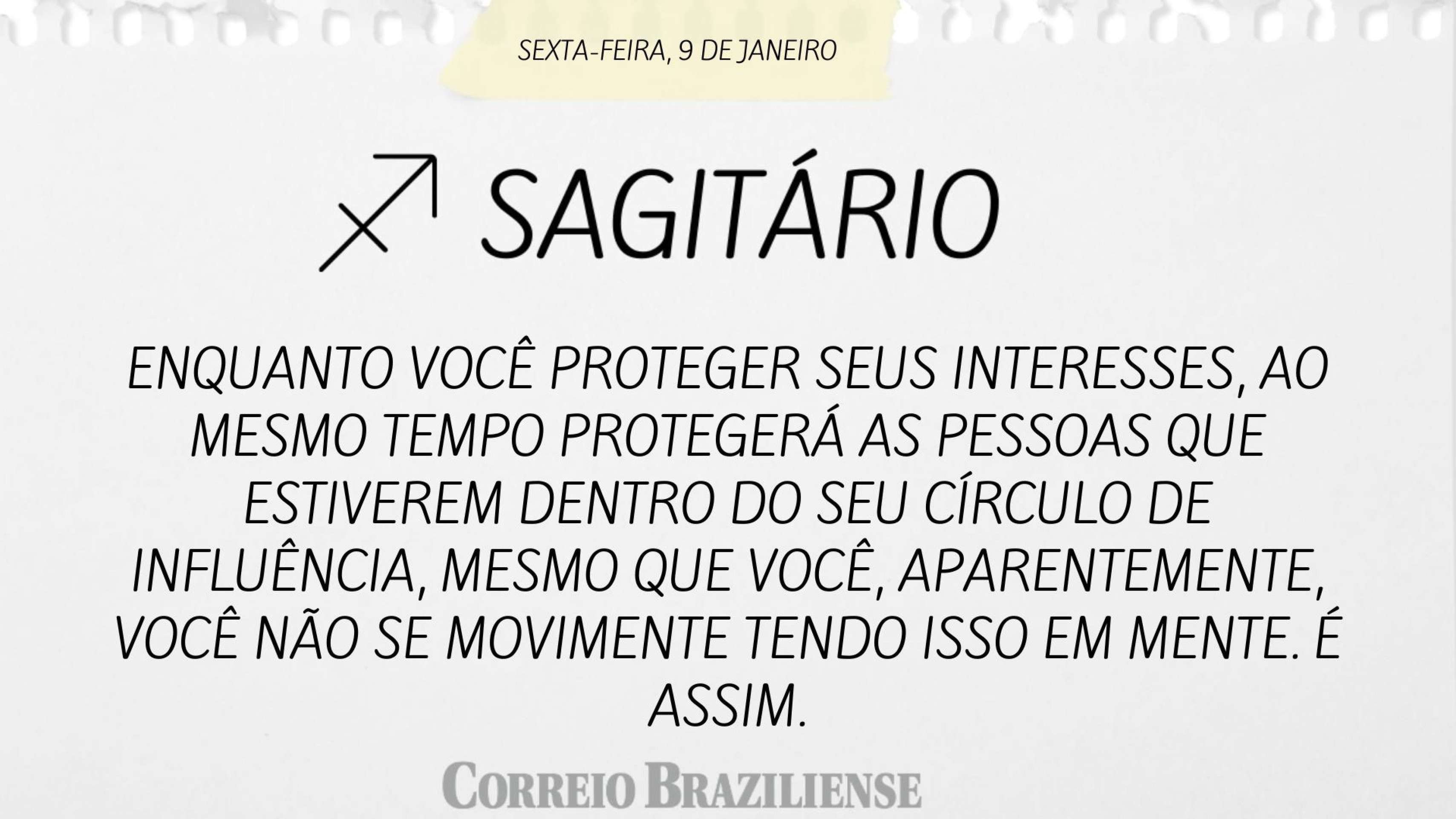Hor&oacute;scopo do dia (9/1) - Sagit&aacute;rio