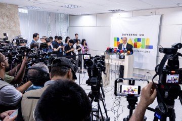 Alckmin na coletiva sobre acordo: 'Se o Congresso votar no primeiro semestre, nós não dependemos da Argentina, do Uruguai e do Paraguai' -  (crédito: Júlio César Silva/MDIC)