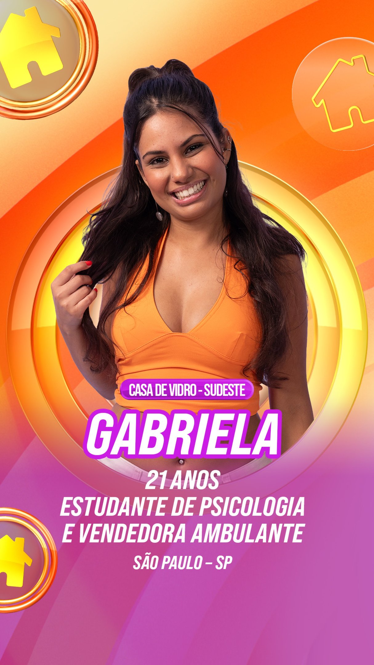 Gabriela &eacute; uma das participantes da Casa de Vidro Sudoeste