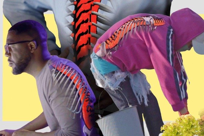 A espinha humana compreende normalmente 33 vértebras, que vão da base do crânio até a parte superior das nádegas. As nove inferiores são fundidas entre si. - (crédito: BBC) A espinha humana compreende normalmente 33 vértebras, que vão da base do crânio até a parte superior das nádegas. As nove inferiores são fundidas entre si. - (crédito: BBC)