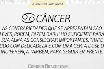 Horóscopo desta quarta-feira (14/1)